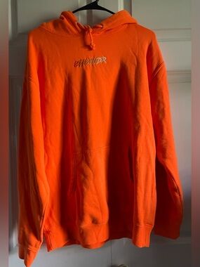 8THWNDR bright orange hoodie. Mens size medium.